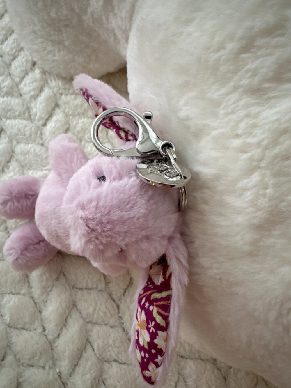Jellycat Blossom Jasmine Bunny Bag Charm Purple Floral Ears Keychain